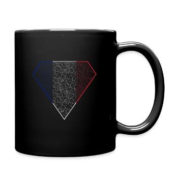 French flag as a diamond pattern - Full Colour Mug - black - Right