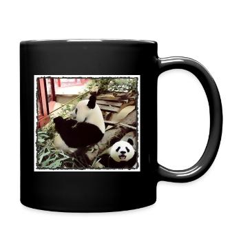 Panda-Modus aktiviert - Tasse einfarbig - Schwarz - Rechts