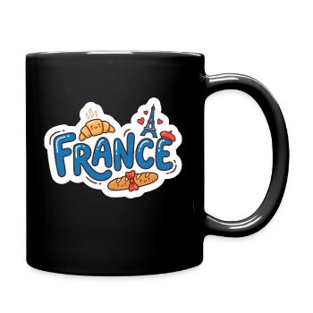 Sticker France Kawaii Croissant Paris - Mug uni - noir - Droite