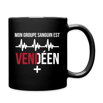 Mon Groupe Sanguin Est Vendeen Plus T-Shirt Cad... - Mug uni - noir - Droite