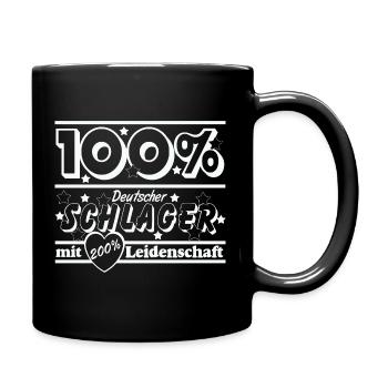100% Deutscher Schlager Leidenschaft - Tasse einfarbig - Schwarz - Rechts