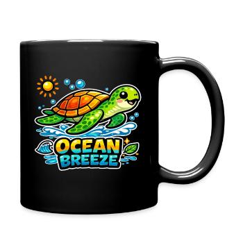 T-shirt cartoon de la Tortue de l’Océan Brise - Mug uni - noir - Droite