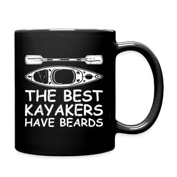 The best kayakers have beards - Funny Kayaker - Full Colour Mug - black - Right
