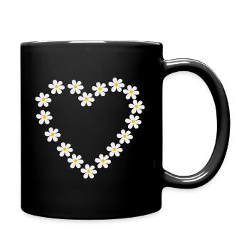 Conception de cœur marguerite - Mug uni - noir - Droite