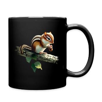 Streifenhörnchen - Tasse einfarbig - Schwarz - Rechts