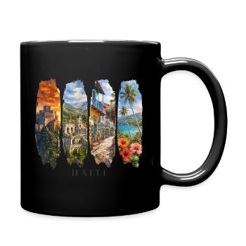 Haiti Vacation Travel – Caribbean Culture & Country Motif - Full Colour Mug - black - Right