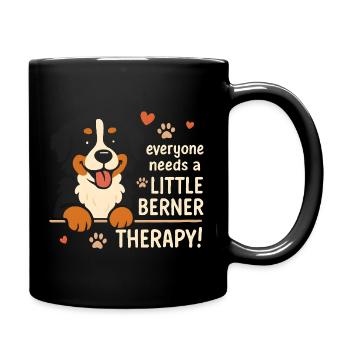 Bernese Mountain Dog Little Berner Therapy Dog Humor - Full Colour Mug - black - Right