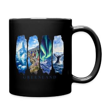 Greenland Holidays Travel – Arctic Nature & Culture - Full Colour Mug - black - Right