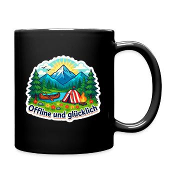 Natur statt WLAN - Tasse einfarbig - Schwarz - Rechts