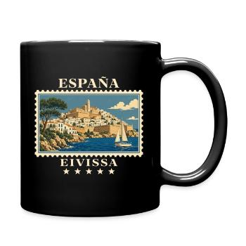 Spanien Eivissa Vintage Reisemarke - Tasse einfarbig - Schwarz - Rechts