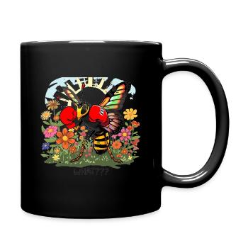 Boxing bee in Bloemenveld - Full Colour Mug - black - Right