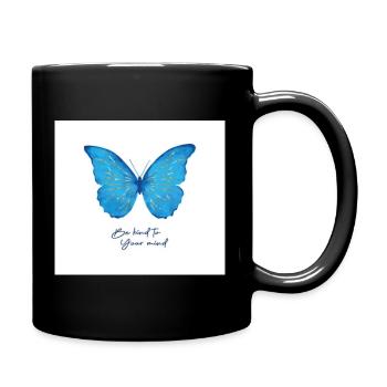 Blue Butterfly Be Kind to the Ghost - Full Colour Mug - black - Right