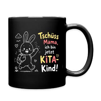Kita Kind Bunny Abschied Motiv - Tasse einfarbig - Schwarz - Rechts