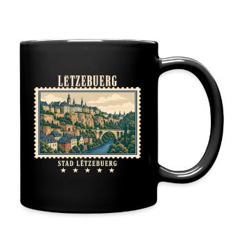 Luxemburg Luxemburg-Stadt Vintage Reisemarke - Tasse einfarbig - Schwarz - Rechts