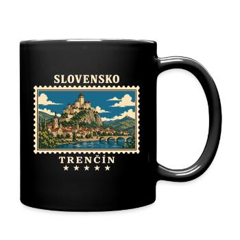 Slowakei Trenčín Vintage Reisemarke - Tasse einfarbig - Schwarz - Rechts