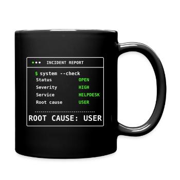 System Check Incident Report IT Humor Geschenk - Tasse einfarbig - Schwarz - Rechts