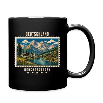 Deutschland Berchtesgaden Vintage Reisemarke - Tasse einfarbig - Schwarz - Rechts