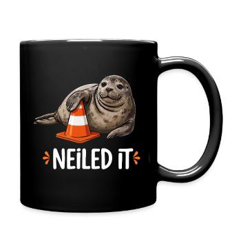 Neiled It Robbe Verkehrskegel Baustelle Humor - Tasse einfarbig - Schwarz - Rechts