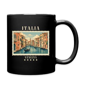 Italien Venedig Vintage Reisemarke - Tasse einfarbig - Schwarz - Rechts