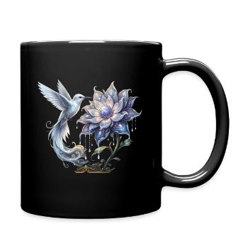 Hummingbird and Frosted Bloom - Full Colour Mug - black - Right