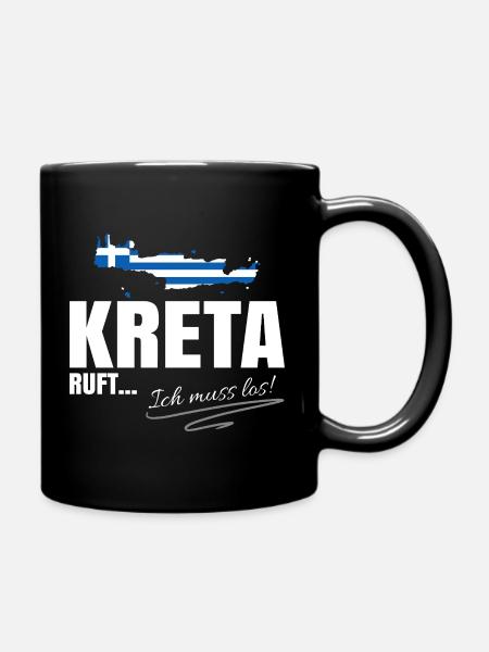 Kreta Auswandern - Tasse einfarbig - Schwarz