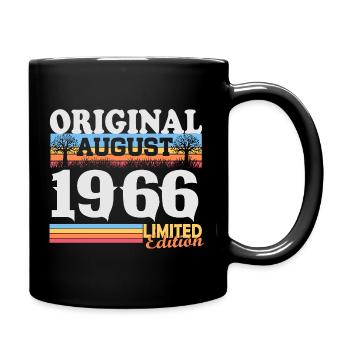 Vintage August 1966 Vintage Retro Birthday - Full Colour Mug - black - Right