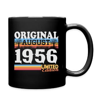 Vintage August 1956 Vintage Retro Birthday - Full Colour Mug - black - Right
