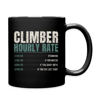 Climber Hourly Rate Funny - Full Colour Mug - black - Right
