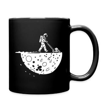 Astronaute Tondant la Lune - Mug uni - noir - Droite