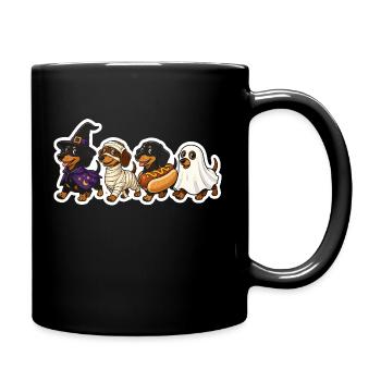 Fête costumée de quadrupèdes d’Halloween - Mug uni - noir - Droite