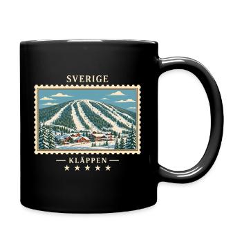 Schweden Kläppen Winter Vintage Reisemarke - Tasse einfarbig - Schwarz - Rechts