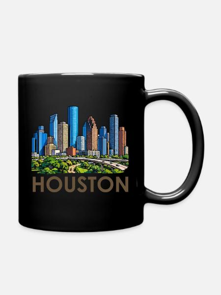 Houston Skyline Stadtlandschaft - Tasse einfarbig - Schwarz