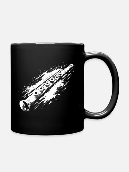 Flöte Graffiti - Tasse einfarbig - Schwarz