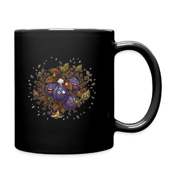 Pflaumen Motiv Lustiges Obst Design Gartenliebe - Tasse einfarbig - Schwarz - Rechts