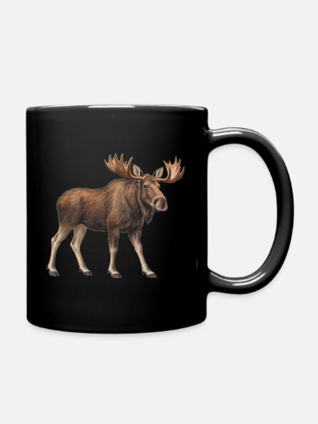 Majestätischer Elch - Tasse einfarbig - Schwarz