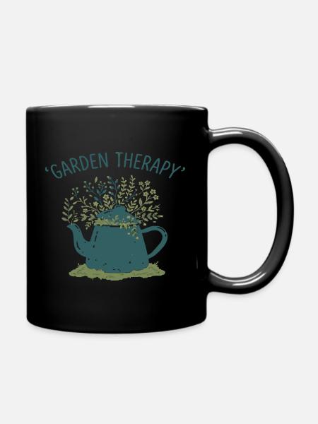 Garten Therapie Teekanne - Tasse einfarbig - Schwarz