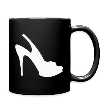 Silhouette Stöckelschuh – Schwarze Eleganz - Tasse einfarbig - Schwarz - Rechts