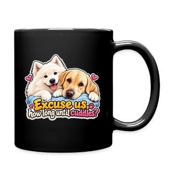 Hunde fragen: Wann sind die Tierheime? - Tasse einfarbig - Schwarz - Rechts