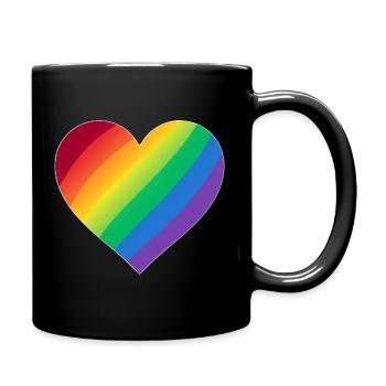 Gradient Rainbow Heart - Tasse einfarbig - Schwarz - Rechts