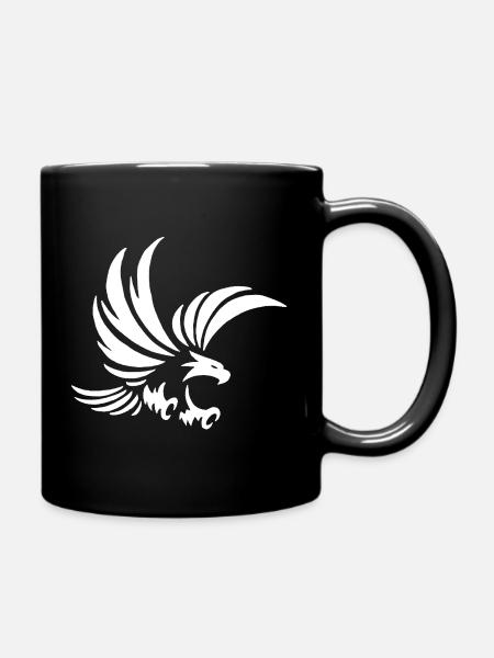 Weißer Totemadler - Tasse einfarbig - Schwarz