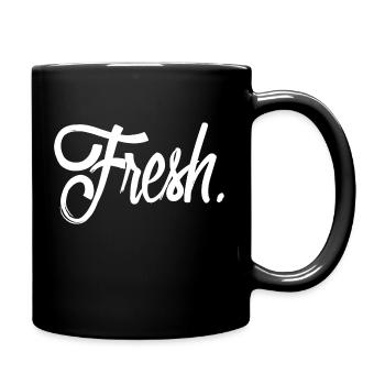 fresh white - Full Colour Mug - black - Right