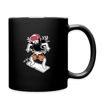 Hippie Surfer (dunkler Hintergrund) - Tasse einfarbig - Schwarz - Rechts