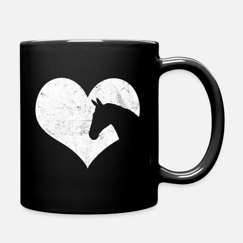 Pferde Geschenk - Tasse einfarbig - Schwarz