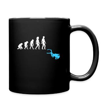 Tauchen I Taucher I Evolution - Tasse einfarbig - Schwarz - Rechts