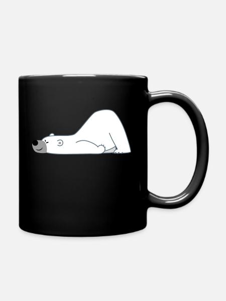 Facetious Cartoon Polar Bear by Cheerful Madness!! - Full Colour Mug - black