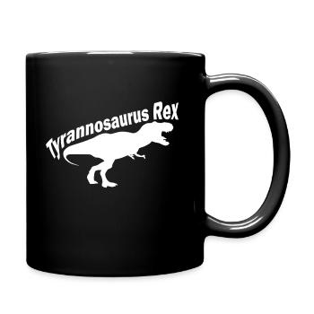 Tyrannosaurus Rex, Dinosaurier, Dino, Geschenk - Tasse einfarbig - Schwarz - Rechts