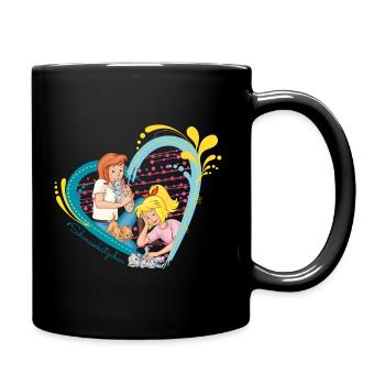Bibi and Tina 'cuddly kitten' - Full Colour Mug - black - Right