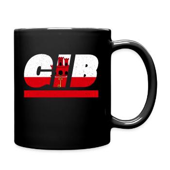 Gibraltar Flag Flag GIB - Full Colour Mug - black - Right