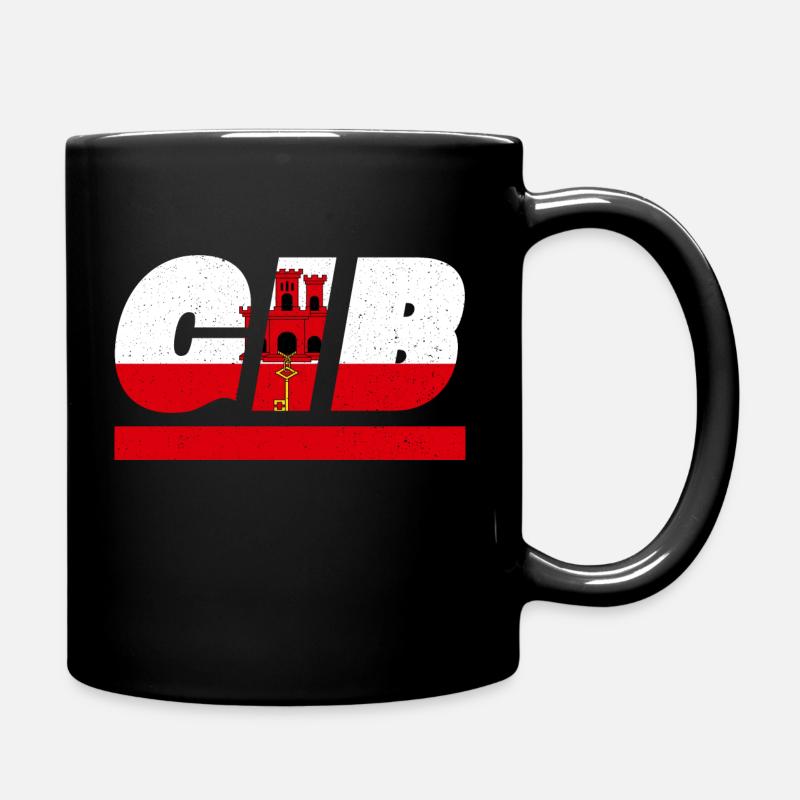 Gibraltar Flag Flag GIB - Full Colour Mug - black
