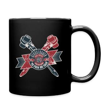 Gerüstbauer Shirt bedruckt in top Markenqualität - Tasse einfarbig - Schwarz - Rechts